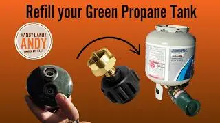 Refill Green Propane Bottles from a propane tank.