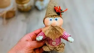 #gnome  made of jute and paper rolls#diy