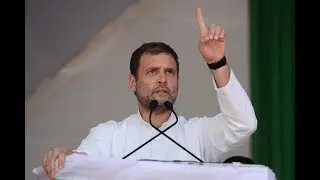 Congress President Rahul Gandhi addresses a public meeting in Guwahati, Assam
