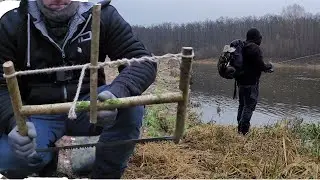 ŽVEJYBA NEMUNE ŽIEMĄ, IR NAKTIS MIŠKE. (SOLO CAMPING)