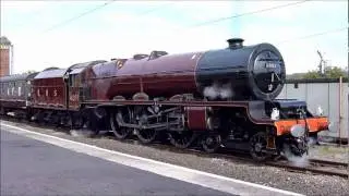 6201 Princess Elizabeth and 47798 at Darlington with NRM Shuttle on 17 September 2011.wmv