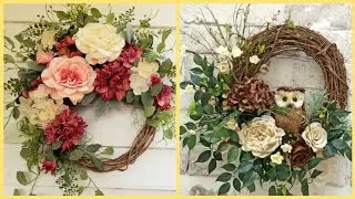 Front Door French Country Wreath Silk Flowers Wreath Rose