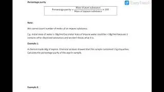 IGCSE chemistry- Percentage purity and percentage yield explanation