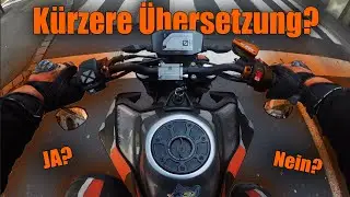 KTM Duke 790 | K&uuml;rzter &Uuml;bersetzt! Gute Idee? Lohnt es sich? Wie viel Langsamer? Akrapovič 😍🧡