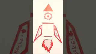 easy rocket drawing in F letter mind Blowing 😮🚀✉️😲🤯😁#subscribe #art #drawing #