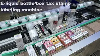 labeling machine| 100ml vape e-liquid box tax stamp labeling machine | excise tax stamp labeler