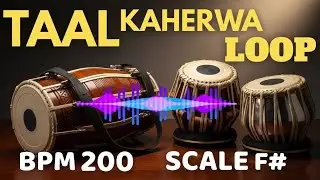 Indian Percussion Groove | Kaharwa Taal Loop F# Scale | 200 BPM | Tabla & Dholak Beat | Taal Factory
