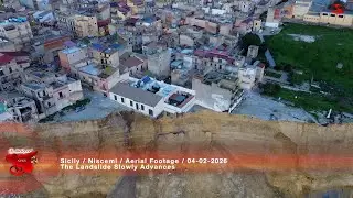 Sicily / Niscemi / Aerial Footage / The Landslide Slowly Advances