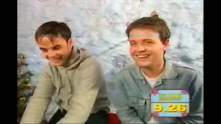 Ant & Dec in Melanie Sykes' Santa's grotto on Big Breakfast 1997