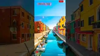 Beautiful Street With Colorful Houses 🏘️ #burano #venice #italy #shorts ! @WorldoPedia1.1M