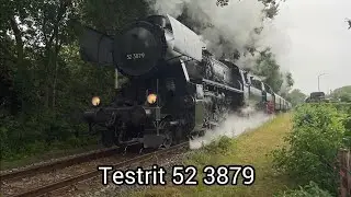 De 52 3879 rijd een test rit en dubbel tractie met de 65 018. Veluwse stoomtrein.