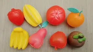 Membersihkan buah buahan berlumpur apel, jeruk, jambu, pisang, belimbing, manggis