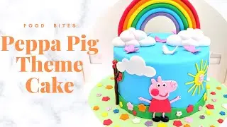 Peppa Pig Theme Cake | Rainbow Theme | Fondant Cake Decoration | How to Cover Cake With Fondant