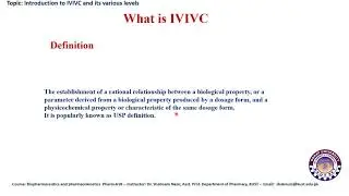Introduction to IVIVC and its various levels