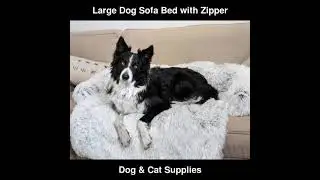 Large Dog Sofa Bed with Zipper Removable Washable Cover Plush Warm | Dog & Cat Supplies