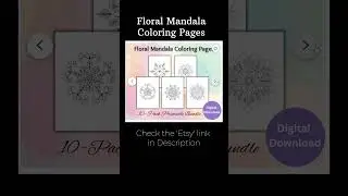 Floral Mandala Art #mandala #coloringpages #digitalart #digitaldownload #shorts #ytshorts