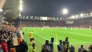 Watford fans singing Ole's at the wheel
