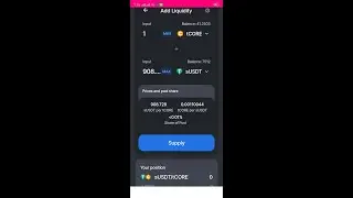 Core mining testnet price update 1 tCore=908.728 sUSDT Price updated dated 11.1.23