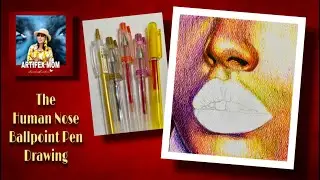 Art #35 | Human Nose | Ballpoint Pen Drawing for Beginners Practice or Exercise