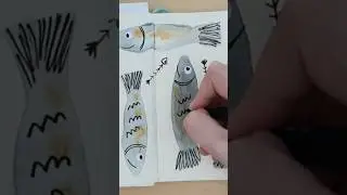 Sardines in sketchbook 🐟 #sketchwithme #sardines #sketchbookart #watercolour #doodlingideas