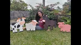 Animais da fazendinha. Aprenda como fazer em EVA e como deixá -los de pé.
