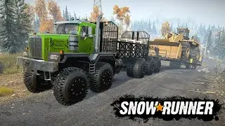 Keny C-500 TwinSteer - Delivery Caterpillar 993K Loaded trailer  | SnowRunner | Delta Gameplay