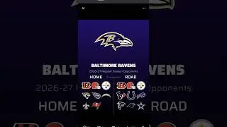 Baltimore Ravens 2026-2027 regular season schedule