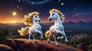 Three Sparkly Unicorns Ride the Moon | Magical Counting Song | Dreamy Unicorn Rhyme for Toddlers