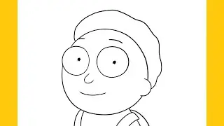 How to draw Morty with guidelines step by step (Rick and Morty)