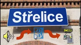 Hlášení postupem času ve stanici Střelice (ČD SPEAKER, HIS, INISS)