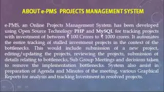 Introduction about epms Projects Management System (For State Portal)