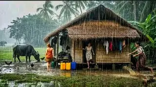 This is Himalayan village During the Heavy Rainy season | Daily activities people in village life 