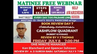 BOOK REVIEW SERIES Day-8, Cash flow Quadrant by V J Thomas,run by , Dr SABUKERALAM,WINGS OF LIFE