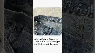 Nautica Jeans Co Jeans Mens 32x30 Blue Straight Leg Distressed Denim Pants