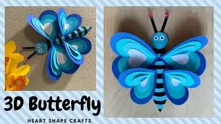 How to make butterfly with paper |3d Paper Butterfly 🦋 🦋 | Butterfly with hearts | #shorts