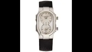 Philip Stein Women's 100D-S-MOP-CB 'Signature' Mother of Pearl Diamond Dial  Dual Time Swiss Watch