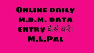 Online daily m.d.m. data entry