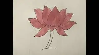 How to draw easy Lotus flower #drawing #lotusflower 