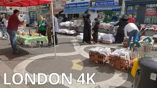 QUEEN'S CRESCENT MARKET, Sunny Thursday (Market Day) in April / London NW5 &ndash; N055 [4K]