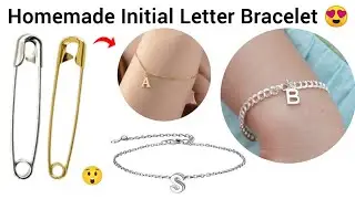 DIY Homemade Initial Letter Bracelet 😍🤩/how to make bracelet at home/ homemade bracelets
