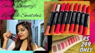 SWISS BEAUTY  NON TRANSFER MATTE CRAYON | ONLY RS 249 | LIPSTICK SWATCHES & REVIEW | MY PASTEL LOVE