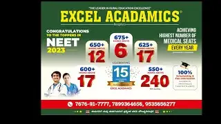 EXCEL ACADAMICS NEET|CET SHORT TERM/CRASH COURSE 2024 [Video Credits #suddimaneofficial]
