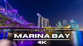 Marina Bay 4K 2021, Singapore 🇸🇬 - by drone [Time-Lapse]
