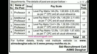 Teaching jobs in All India Institute of Medical Science Deoghar