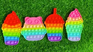 Rainbow Colors DIY Pop it, M&M DIY ideas Pop it Fidget Toys asmr