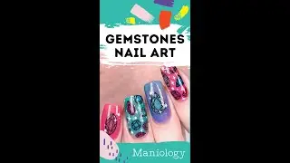 Holographic Gemstones Layer Stamping Nail Art | Maniology #shorts