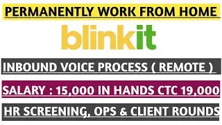 Permanently Work From Home Jobs|| Jobs in Blinkit Voice Process|| 100% Remote Profile Jobs 