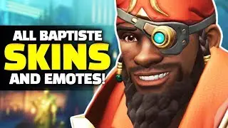 Overwatch - ALL Baptiste Skins, Emotes, Highlight Intros and Items!