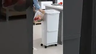 Basurero reciclaje con ruedas separador basura 38L