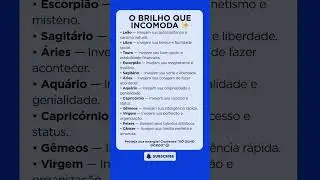 Por que T&ecirc;m Inveja de Voc&ecirc;? ✨ O Brilho de Cada Signo